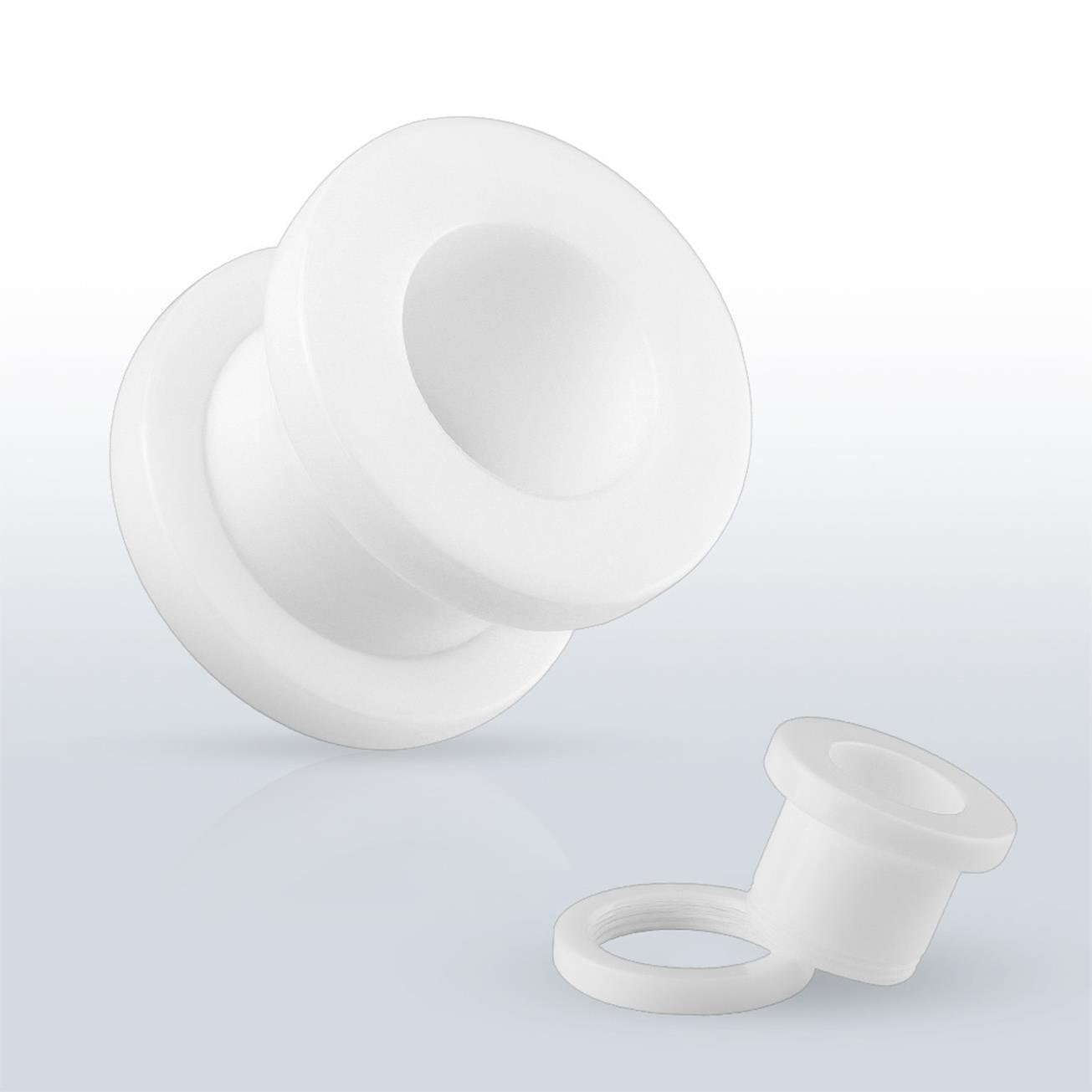 Ohrtunnel ACRYL Ohrpiercing Ohrschmuck Plug Schraubverschluss Weiß Clear Schwarz 3-19mm
