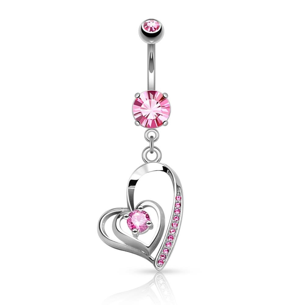 Bauchnabelpiercing 1,6mm 10mm Anhänger Herz Nabelpiercing Edelstahl Chirurgenstahl Bananabell Zirkonia Silber Gold Roségold