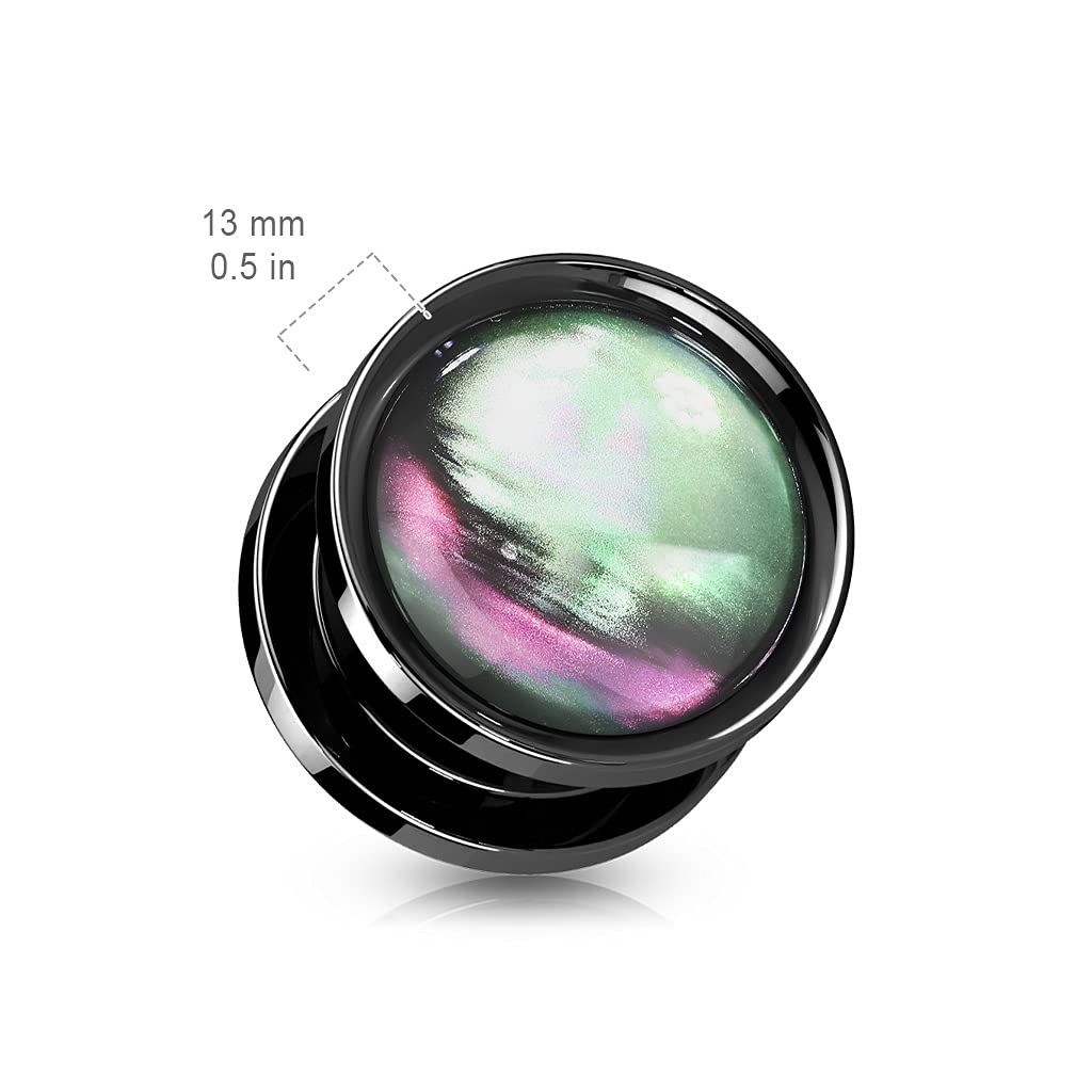Ohrplug Bunt Schwarz Ohrpiercing Chirurgenstahl Ohrschmuck Tunnel 6-16mm Schraubverschluss