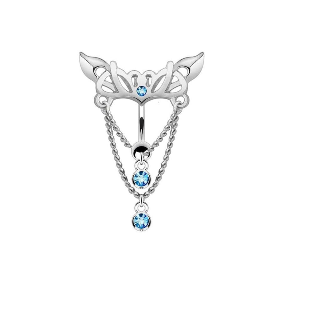 Bauchnabelpiercing 1,6mm 10mm Fantasy Charm Nabelpiercing Edelstahl Chirurgenstahl Bananabell Zirkonia Silber Gold Roségold