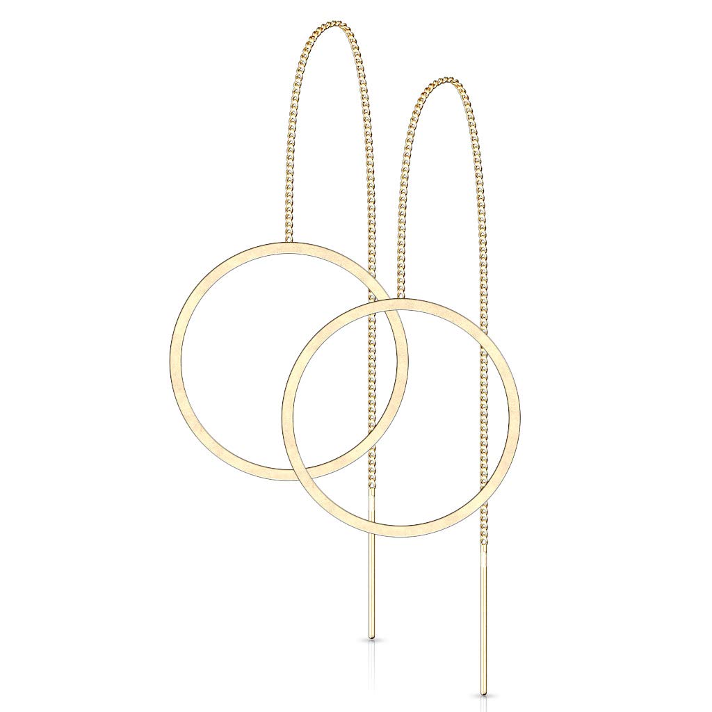 1 Paar Damen Ohrring Durchzieher Anhänger Offener Kreis Ohrringe Ohrstecker Chirurgenstahl Silber Gold Roségold