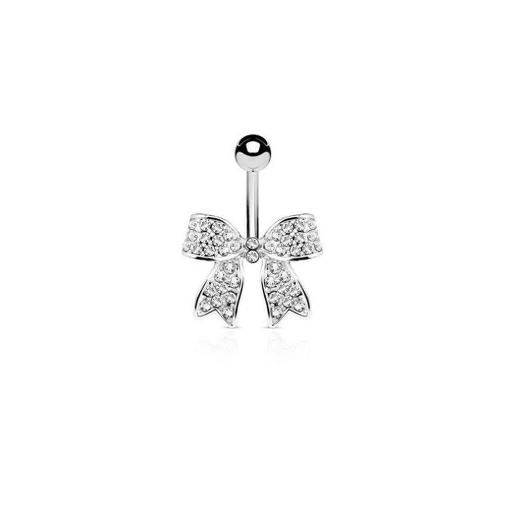Bauchnabelpiercing 1,6mm 10mm Schleife Nabelpiercing Edelstahl Chirurgenstahl Bananabell Zirkonia e Silber Gold Rosé-Gold
