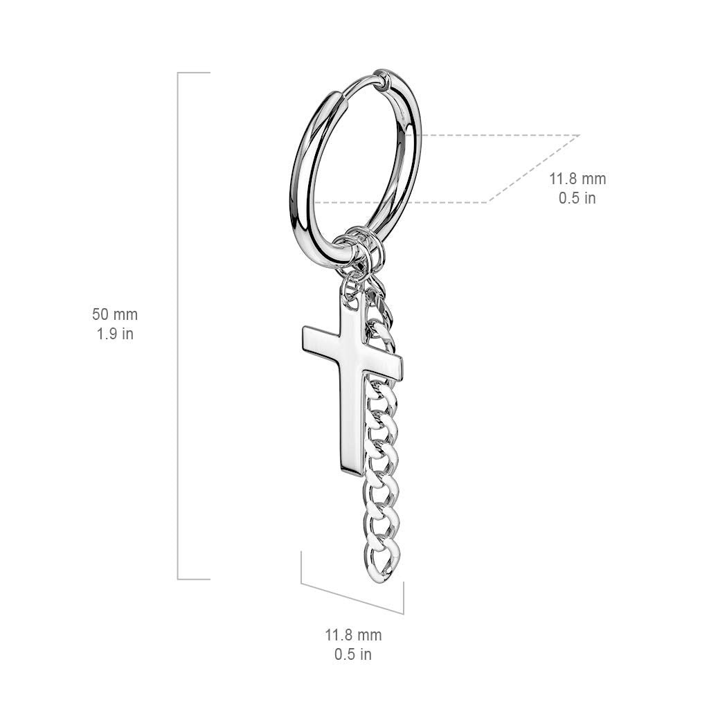 1 Paar Damen CREOLEN KREUZ KETTEN ANHÄNGER Ohrringe Ohrstecker Chirurgenstahl Multicolor