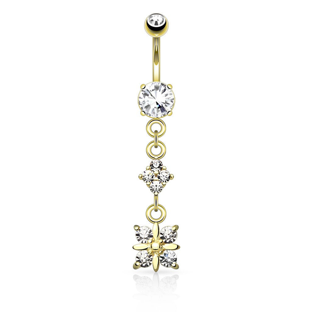 Bauchnabelpiercing 1,6mm 10mm Royal Charm Nabelpiercing Edelstahl Chirurgenstahl Bananabell Zirkonia Silber Gold Roségold