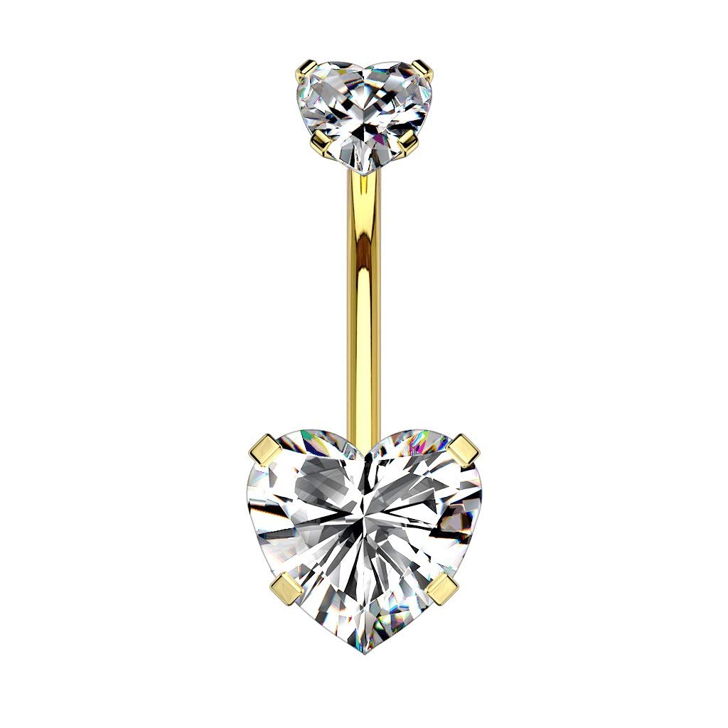 Bauchnabelpiercing Glitzernde Herzen Nabelpiercing Chirurgenstahl Bananabell viele Farben Stab 1,6/10mm