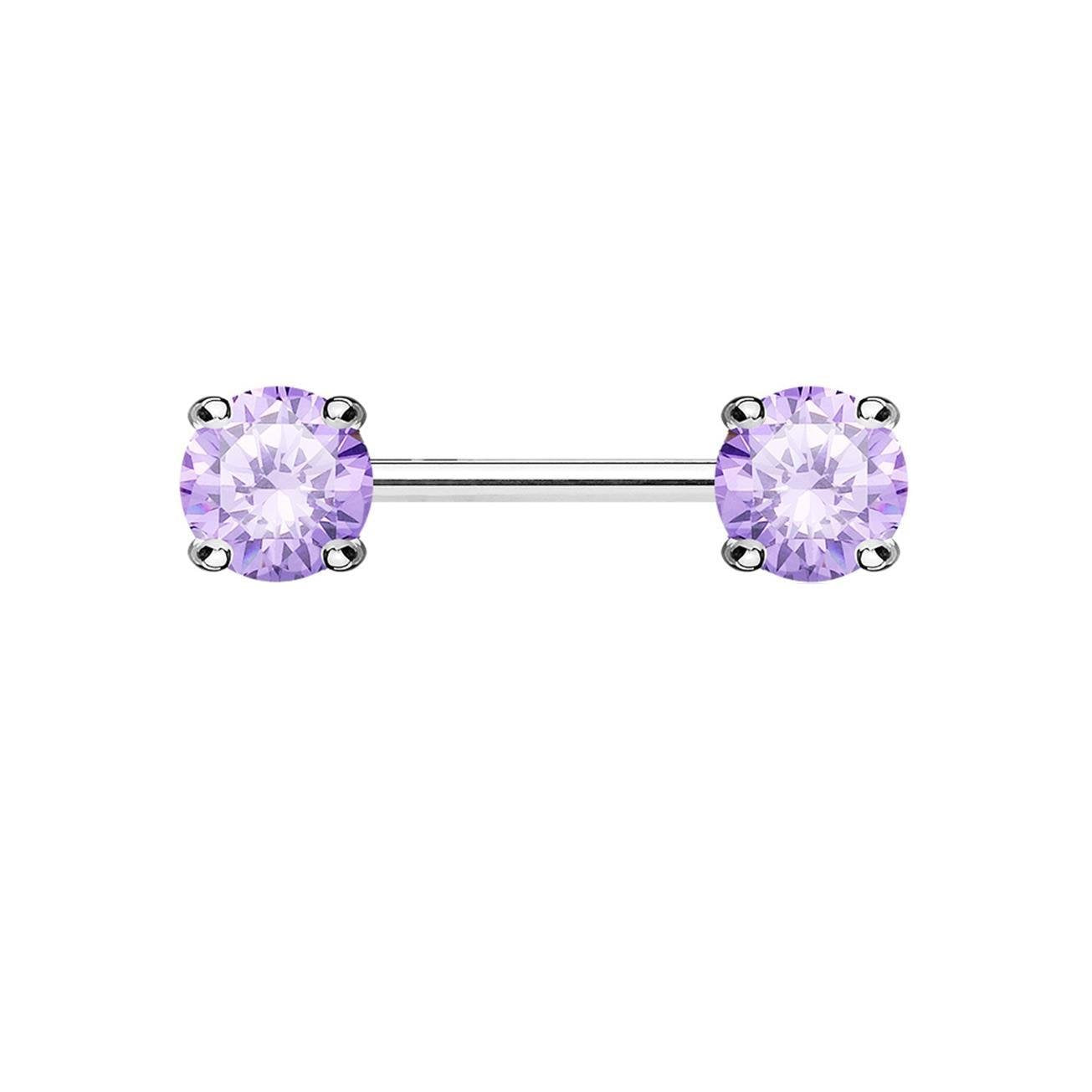 Brustwarzenpiercing 2 Grosse RUNDE ZIRKONIA Brustpiercing Nippelpiercing Edelstahl viele Farben Stab 1,6mm 12+mm