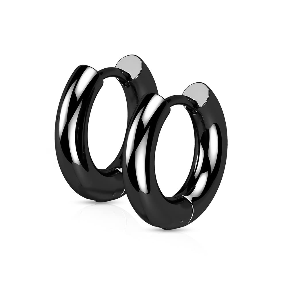 1 Paar Damen Creolen 3mm Breite 8/10mm Durchmesser Chirurgenstahl Ohrringe Ohrstecker viele Farben