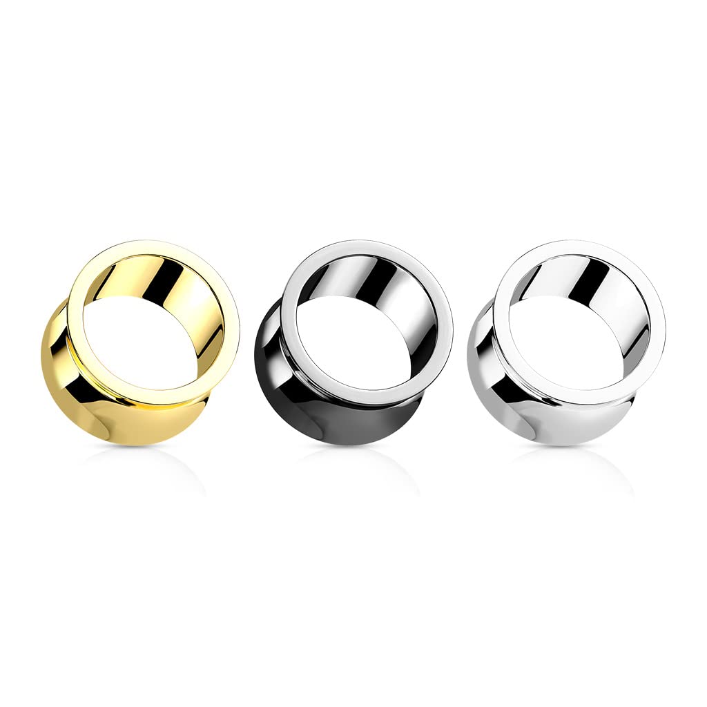 Ohrtunnel Silber Hand-Poliert Chirurgenstahl Ohrpiercing Ohrschmuck Plug Sattelverschluss 6-25mm