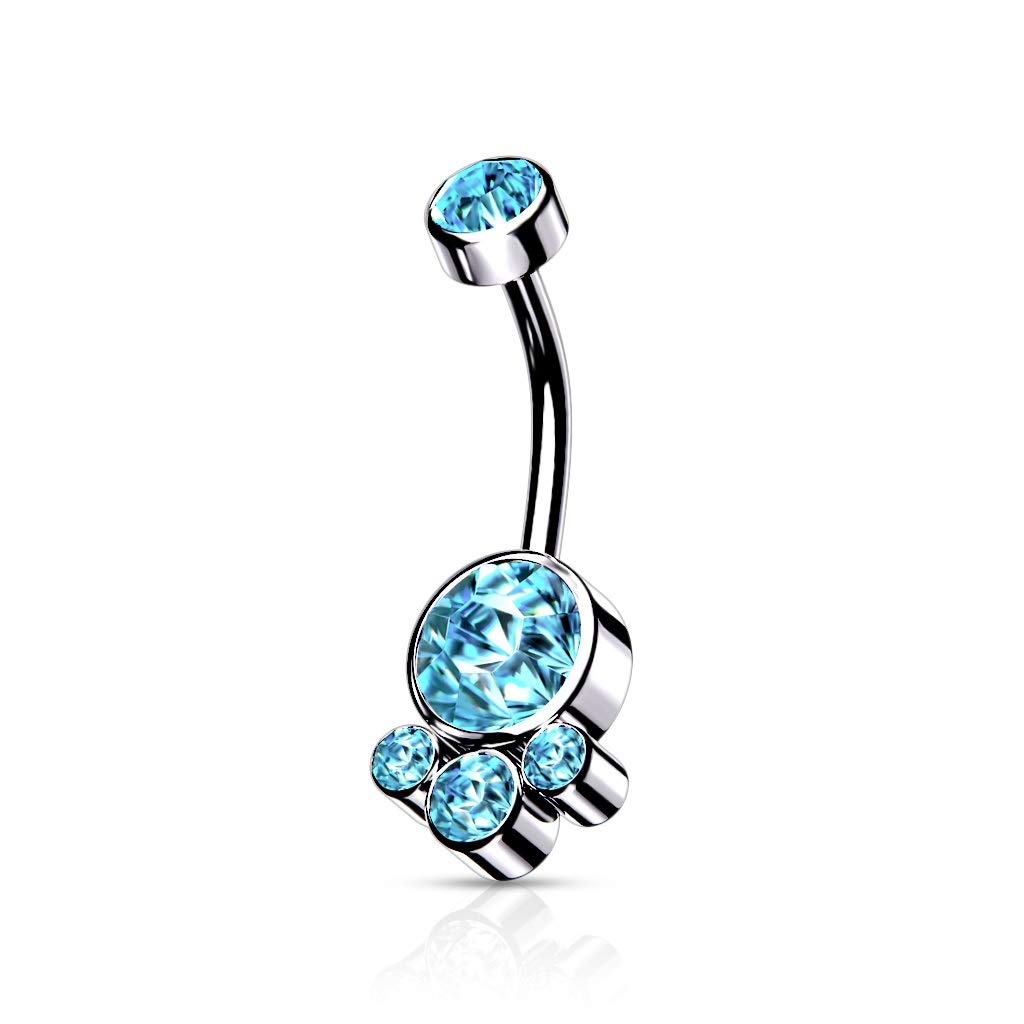 Bauchnabelpiercing Cluster Kristalle Rund Nabelpiercing Chirurgenstahl Bananabell viele Farben Stab 1,6/10mm