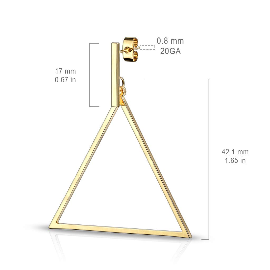 1 Paar Damen Ohrstecker Balken Anhänger Dreieck Ohrringe Chirurgenstahl Steckerverschluss Silber Gold