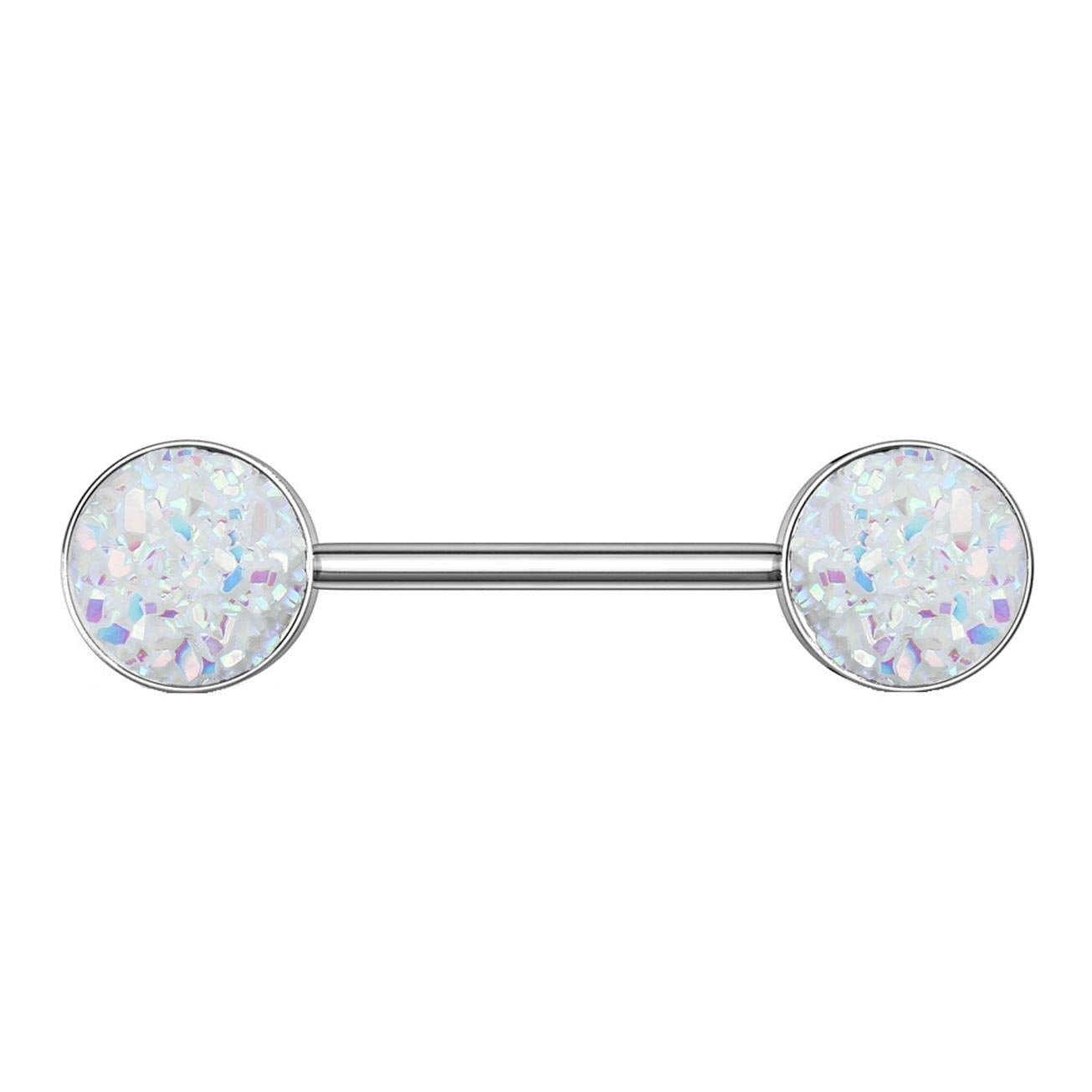 Brustwarzenpiercing Glitzer Steine Brustpiercing Nippelpiercing Chirurgenstahl Silber Multicolor Stab 1,6/14mm Stein 9mm