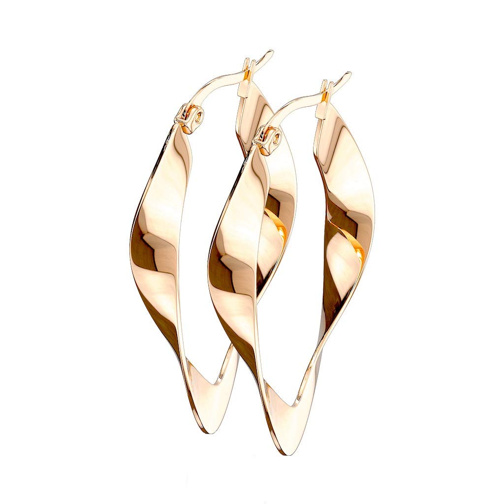 1 Paar Damen verdrehte CREOLEN OVALES-DESIGN Ohrringe Ohrstecker Chirurgenstahl Multicolor