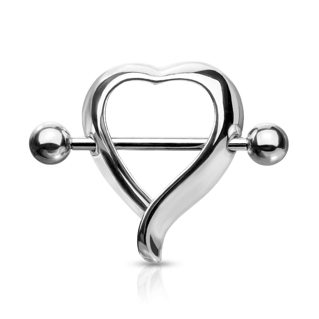 Brustwarzenpiercing Herz Brustpiercing Nippelpiercing Intimpiercing Chirurgenstahl Gold Silber Schwarz Stab 1,6/19mm