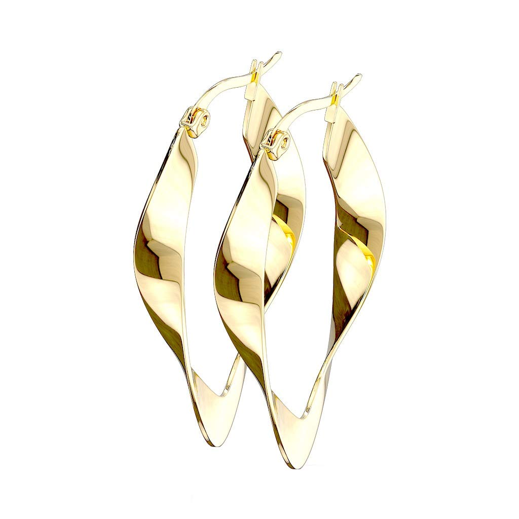 1 Paar Damen verdrehte CREOLEN OVALES-DESIGN Ohrringe Ohrstecker Chirurgenstahl Multicolor