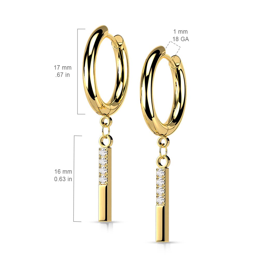 1 Paar Damen Creolen Ohrhänger Anhänger 4 Zirkonia Clear Ohrringe Ohrstecker Silber Gold Schwarz Roségold