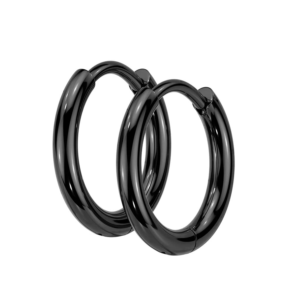 1 Paar Damen Creolen 2mm Breite 8/10mm Durchmesser Chirurgenstahl Ohrringe Ohrstecker viele Farben