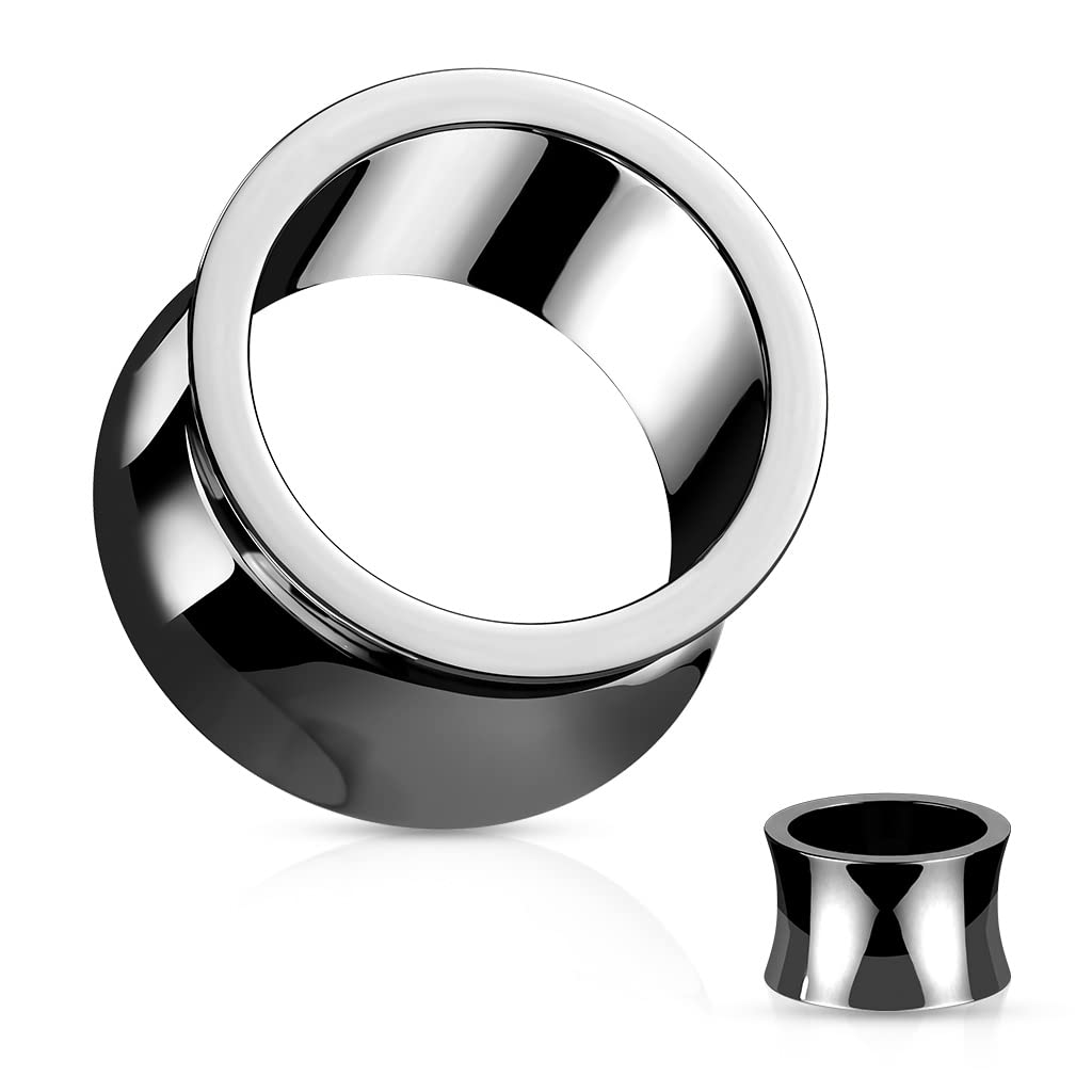 Ohrtunnel Silber Hand-Poliert Chirurgenstahl Ohrpiercing Ohrschmuck Plug Sattelverschluss 6-25mm
