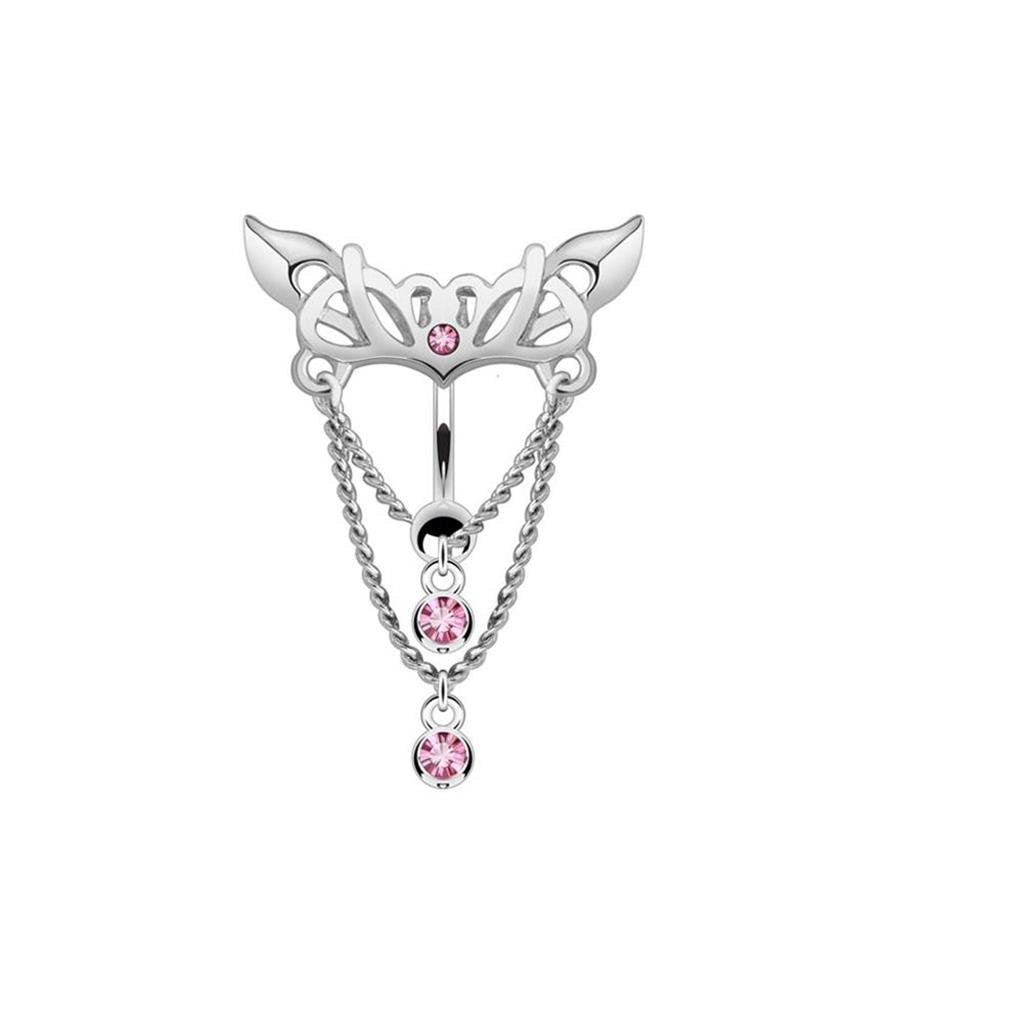 Bauchnabelpiercing 1,6mm 10mm Fantasy Charm Nabelpiercing Edelstahl Chirurgenstahl Bananabell Zirkonia Silber Gold Roségold