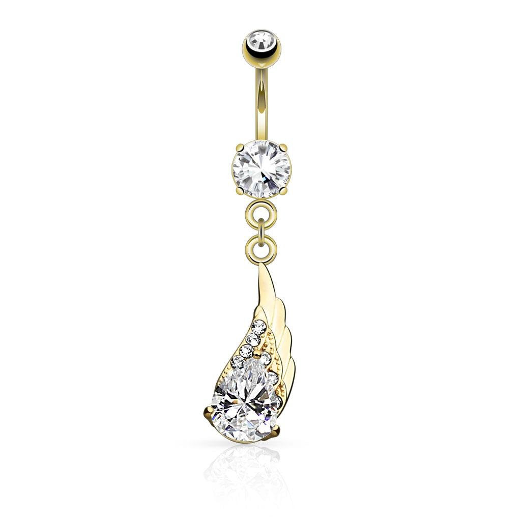 Bauchnabelpiercing 1,6mm 10mm Fantasy Charm Nabelpiercing Edelstahl Chirurgenstahl Bananabell Zirkonia Silber Gold Roségold