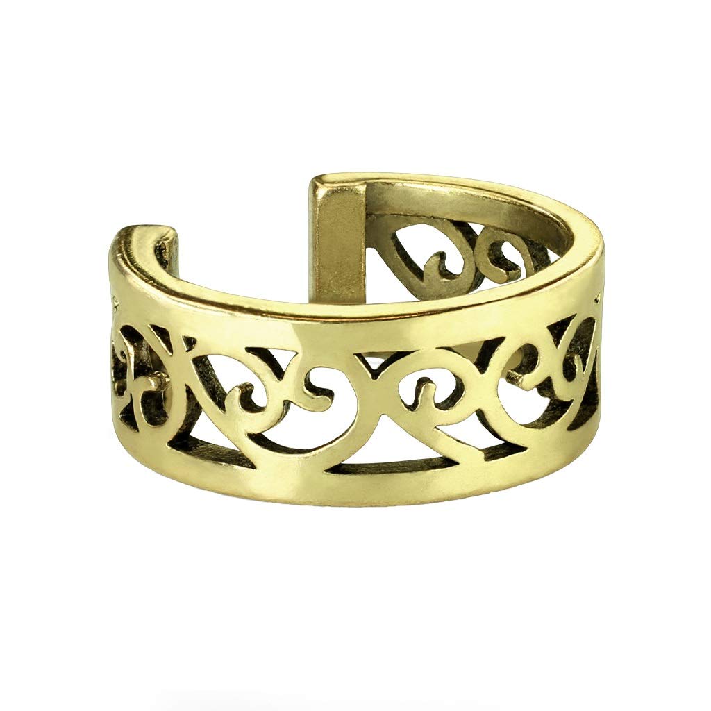 Ohrklemme FILIGRANES HERZ CUT OUT Ohrringe Ohrclip Fake-Piercing Messing Silber Gold