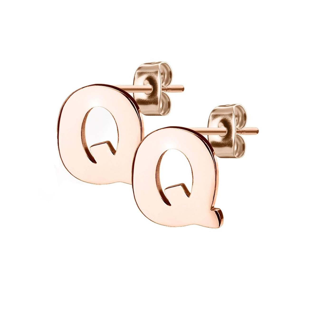 1 Paar Ohrstecker ALPHABET INITIALEN e Ohrringe Schmuck Set Edelstahl Silber Roségold