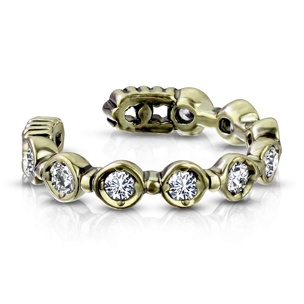Ohrklemme ZIRKONIA REIHE clear Ohrringe Ohrclip Fake-Piercing Messing Silber Gold