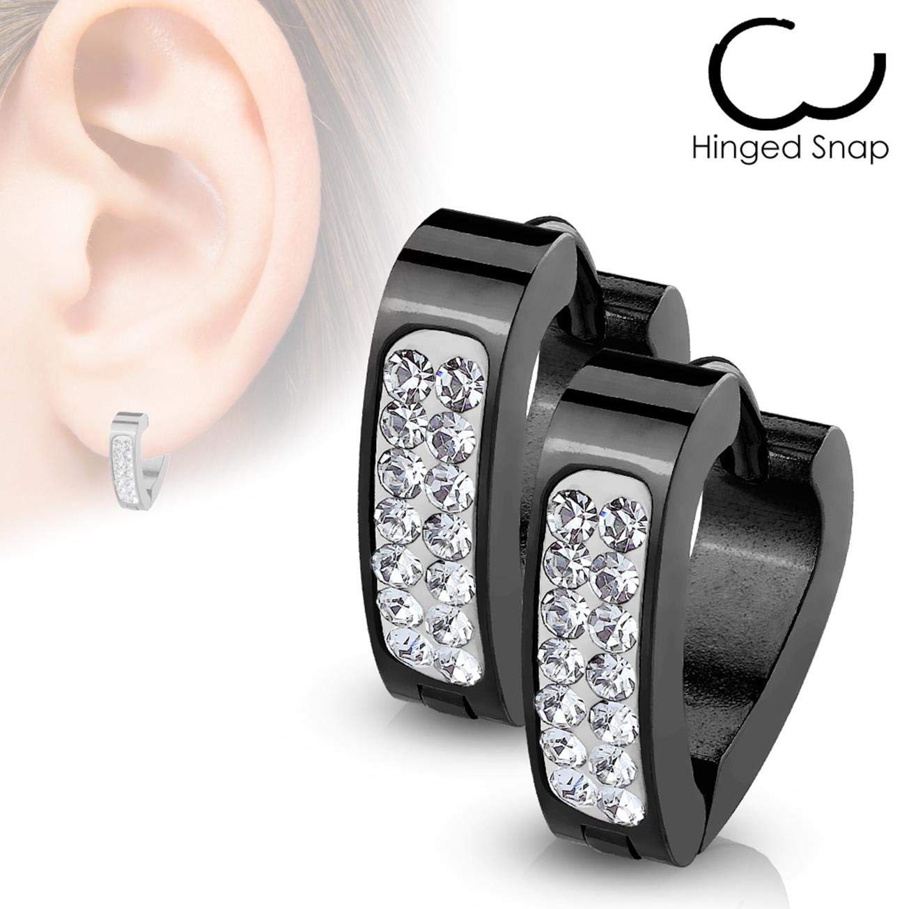 Damen 1 Paar Kristall Triangel Creolen Ohrringe Schmuck Ohrstecker Chirurgenstahl Multicolor