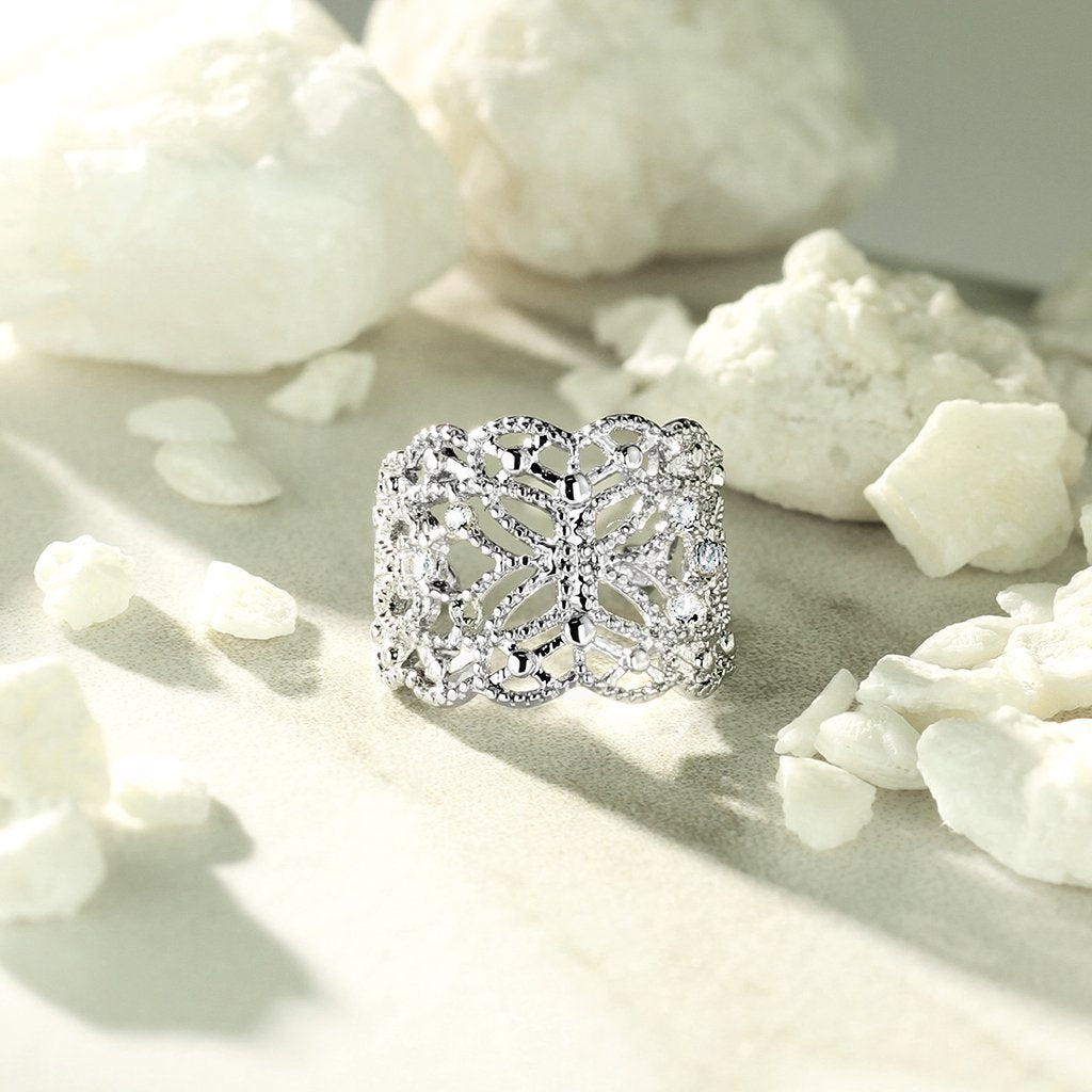 Ohrklemme FILIGRANER SCHMETTERLING ZIRKONIA clear Ohrringe Ohrclip Fake-Piercing Messing Silber