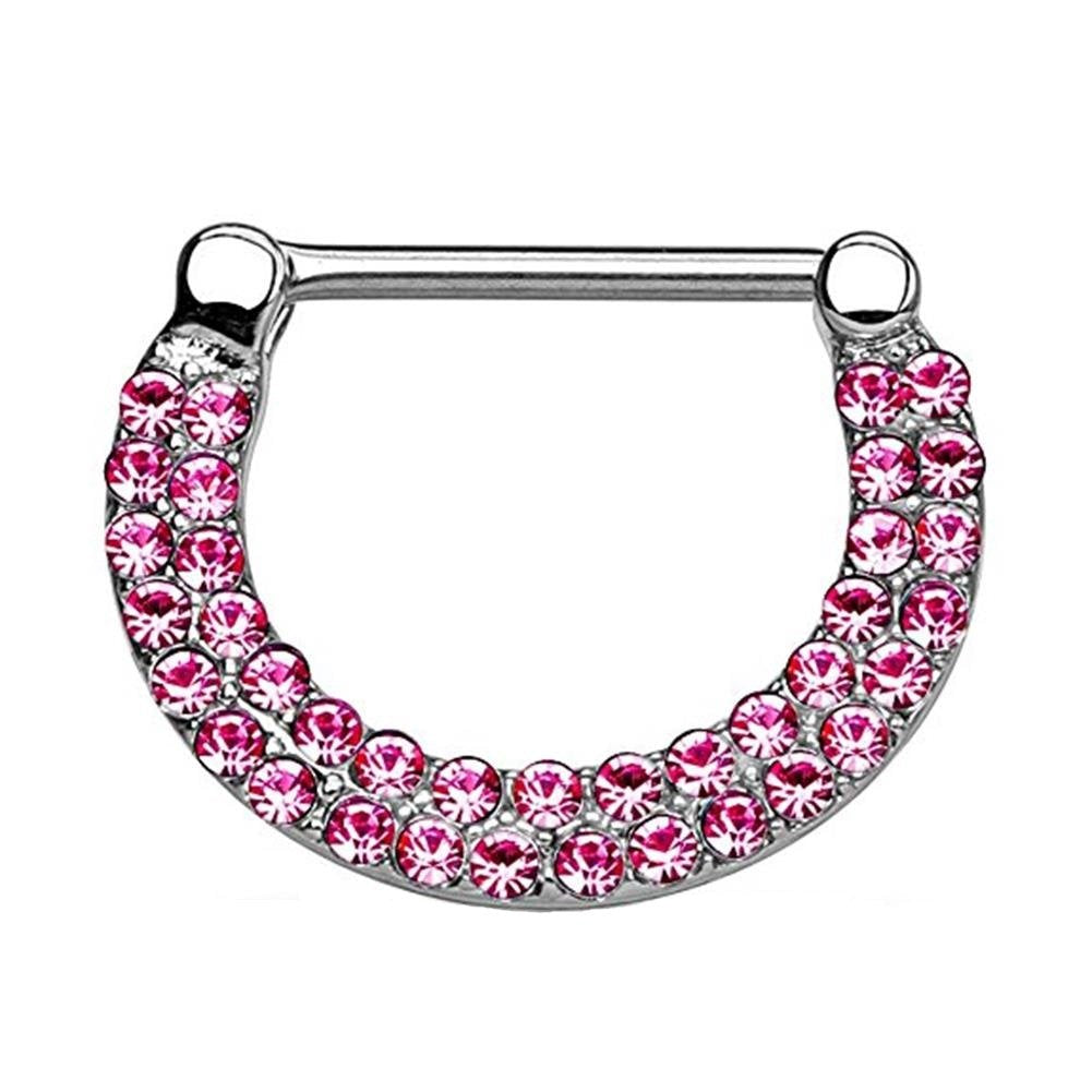 beyoutifulthings Bogen ZIRKONIA-Reihen Brustwarzenpiercing Intimpiercing Brustpiercing Edelstahl Gold Silber ROSÉ 1,2mm/1,6mm 12mm klick-Verschluss