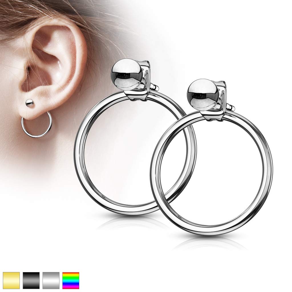 1 Paar Damen e Ring Ohrringe Ohrstecker Chirurgenstahl Multicolor