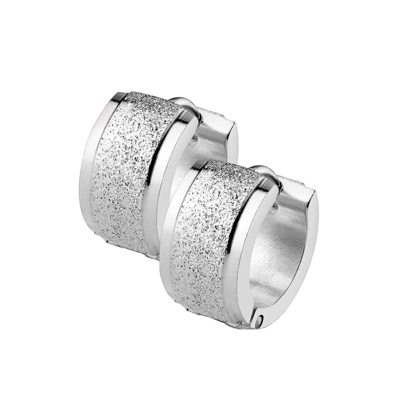 Damen 1 Paar Creolen sandgebürstet Ohrringe Schmuck Ohrstecker Chirurgenstahl Multicolor Breite 7mm