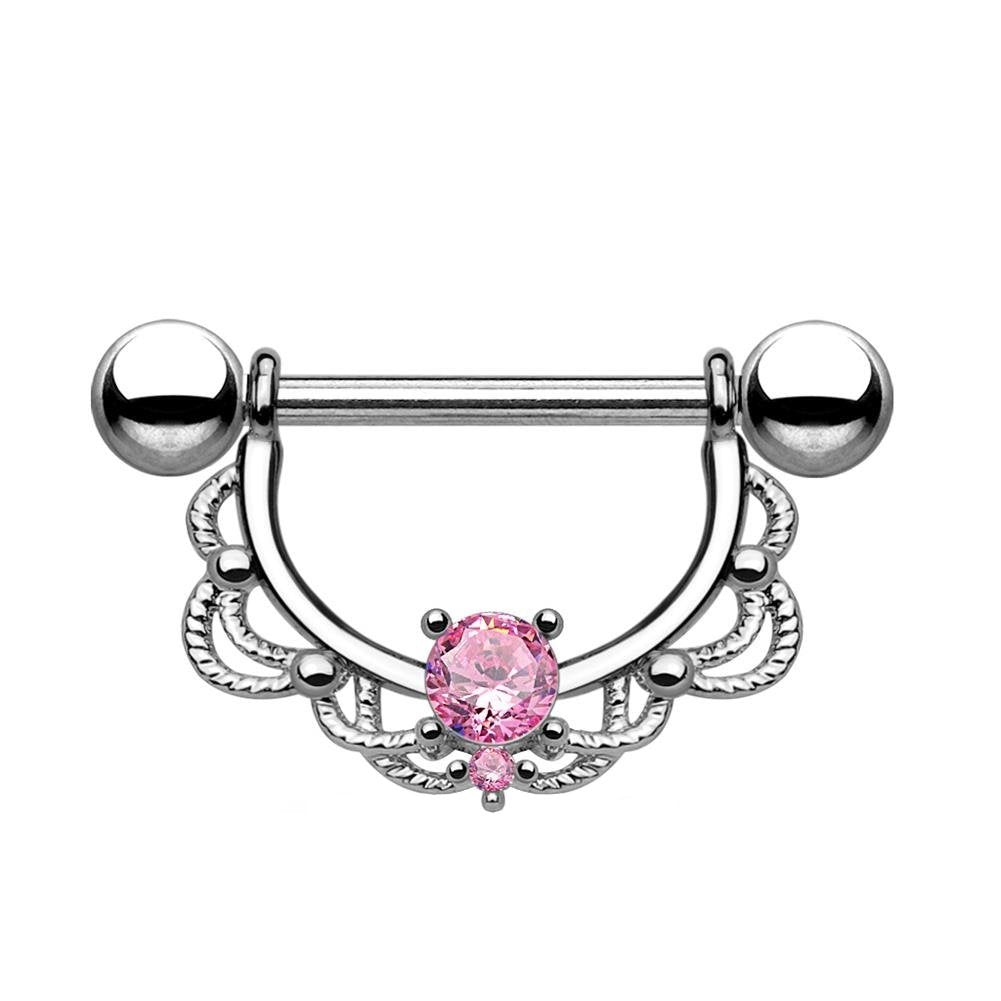 FILIGRANER Bogen Brustwarzenpiercing Intimpiercing Nippelpiercing Opal Edelstahl Gold Silber ROSÉGOLD 1,2mm / 1,6mm 16mm