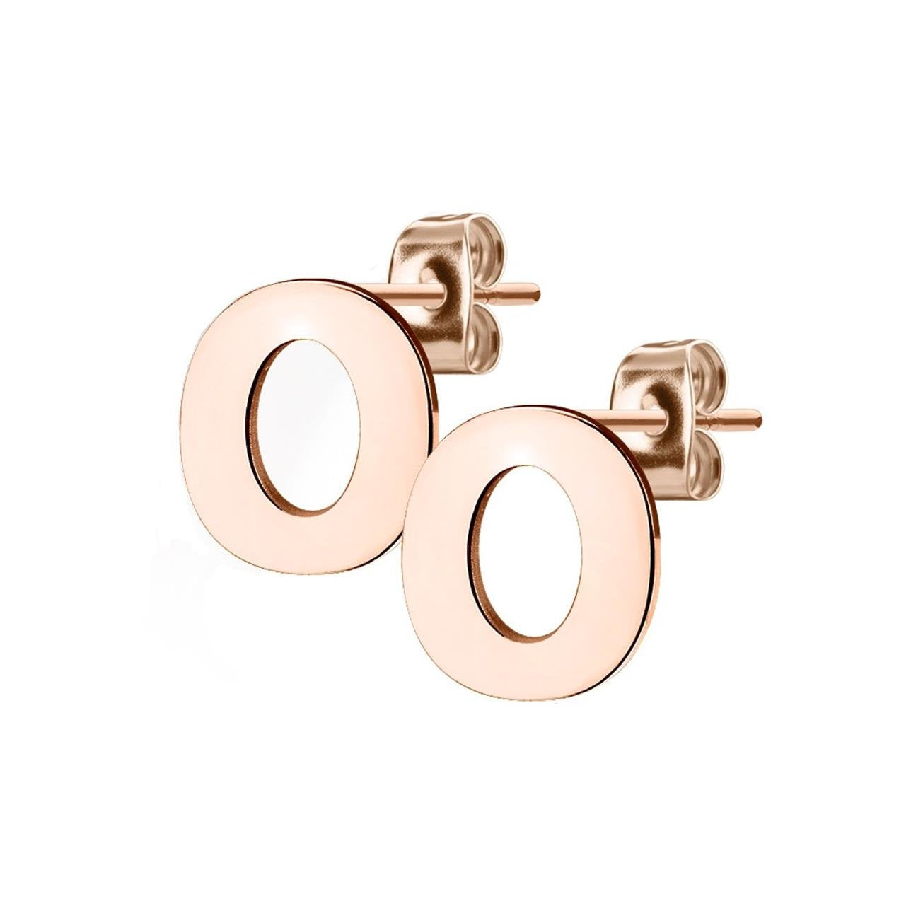 1 Paar Ohrstecker ALPHABET INITIALEN e Ohrringe Schmuck Set Edelstahl Silber Roségold