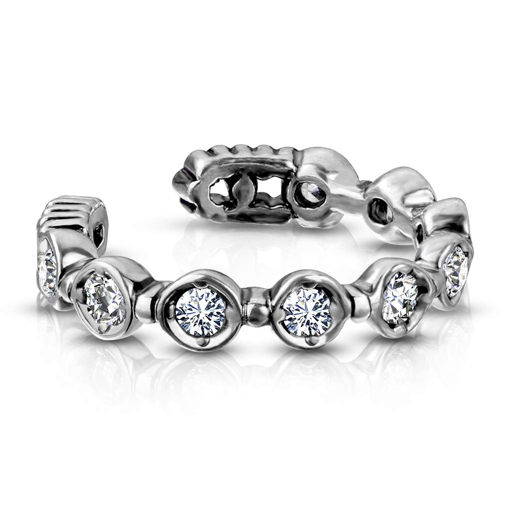 Ohrklemme ZIRKONIA REIHE clear Ohrringe Ohrclip Fake-Piercing Messing Silber Gold