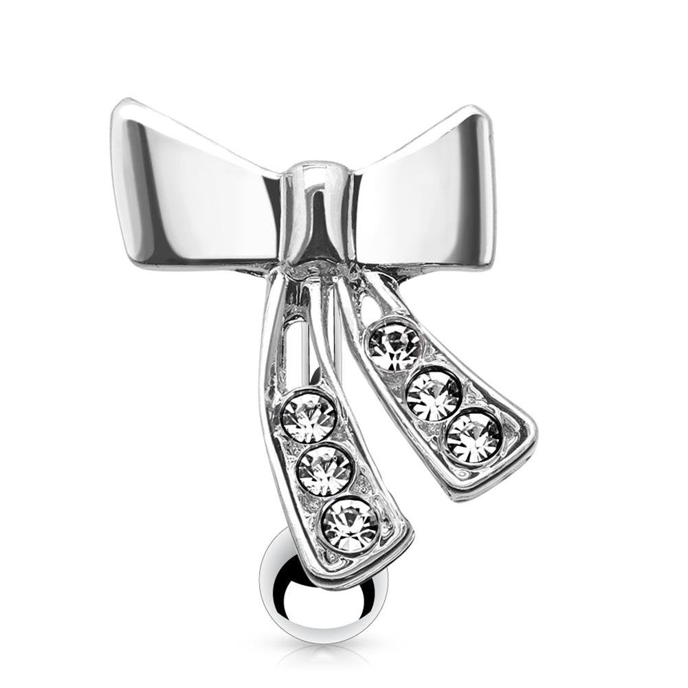 Bauchnabelpiercing 1,6mm 10mm Schleife Nabelpiercing Edelstahl Chirurgenstahl Bananabell Zirkonia e Silber Gold Rosé-Gold