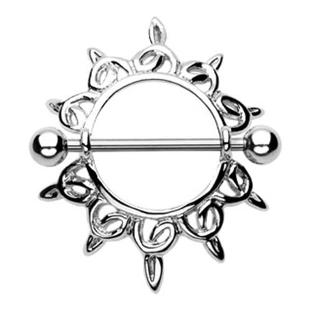 Schild Ring TRIBAL Brustwarzenpiercing Intimpiercing Brustpiercing Nippelpiercing Edelstahl Silber 1,6mm 19mm