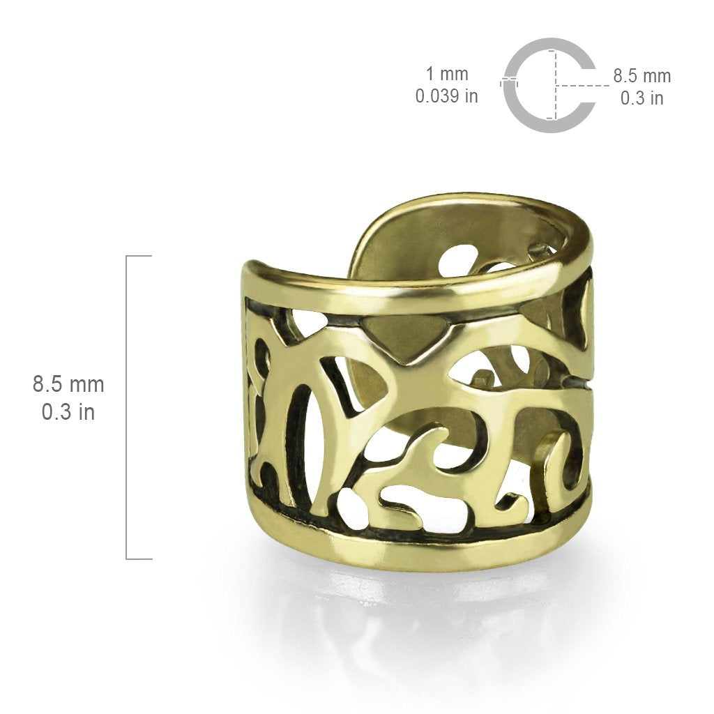 Ohrklemme VINTAGE DESIGN CUT OUT Ohrringe Ohrclip Fake-Piercing Messing Silber Gold
