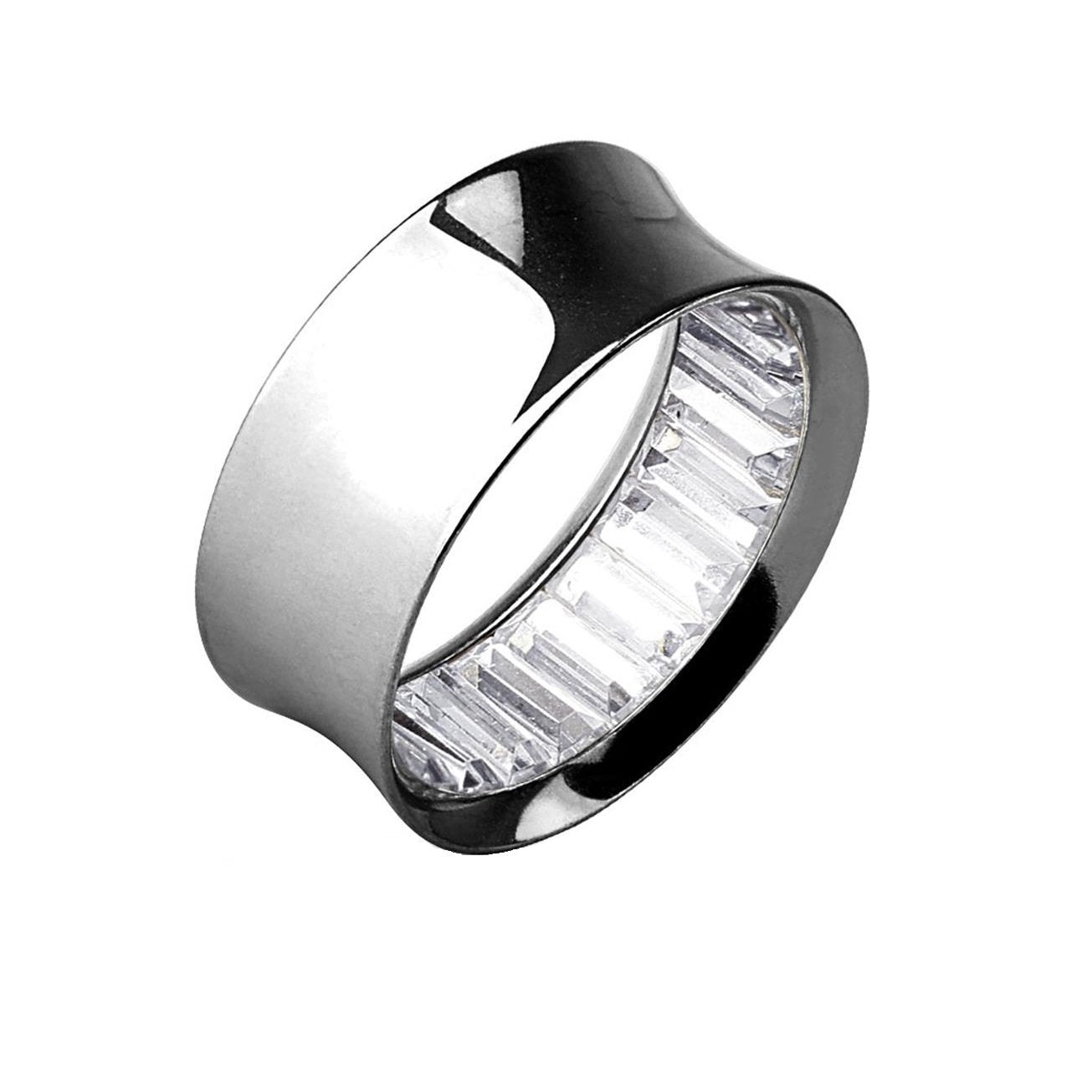 Ohrtunnel Glitzer-Steine Kristalle Ohrpiercing Ohrschmuck Chirurgenstahl Plug Sattelverschluss Silber Gold Schwarz Clear 8-25mm