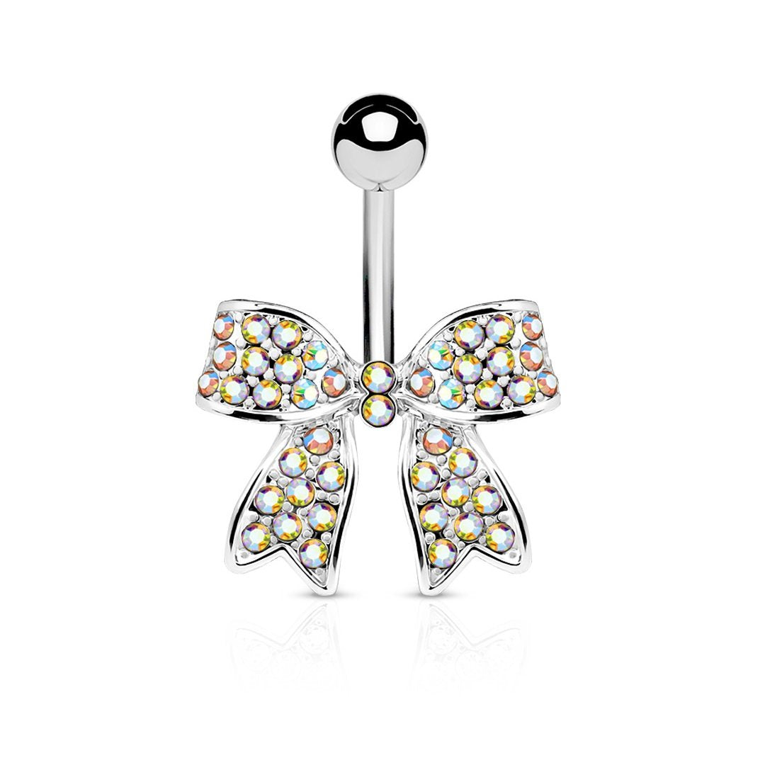 Bauchnabelpiercing 1,6mm 10mm Schleife Nabelpiercing Edelstahl Chirurgenstahl Bananabell Zirkonia e Silber Gold Rosé-Gold