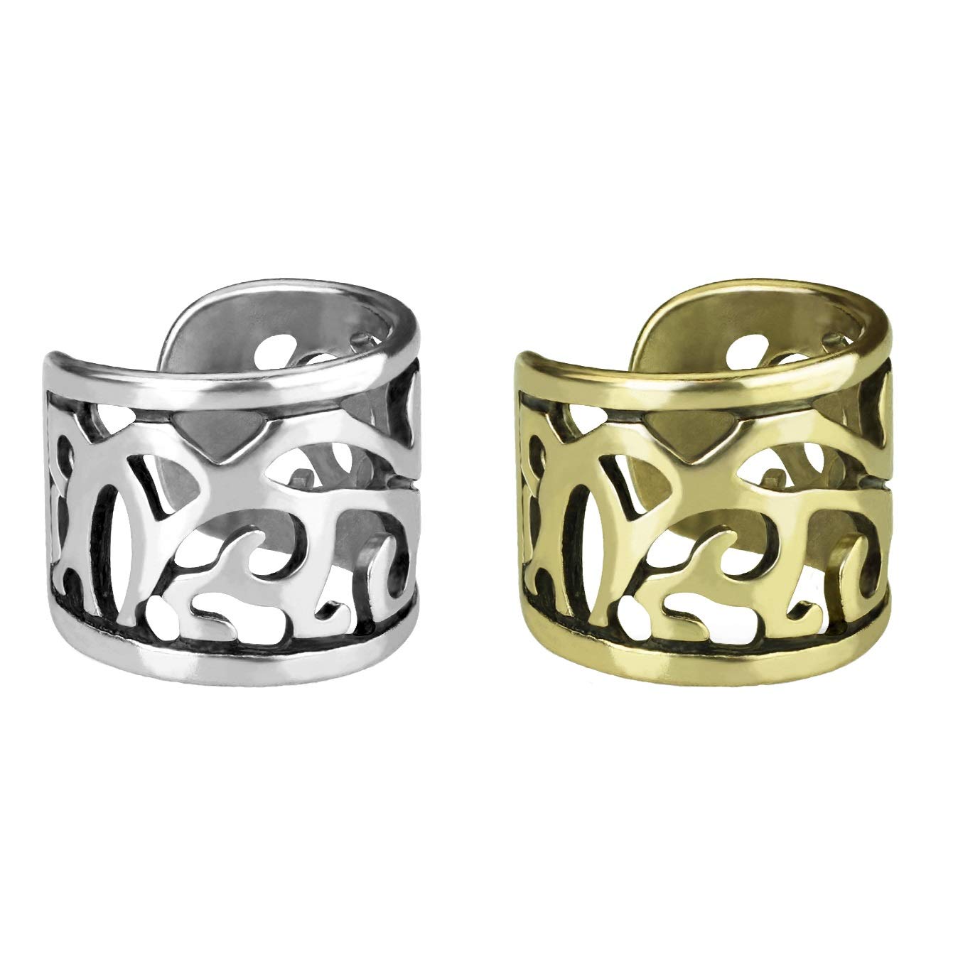 Ohrklemme VINTAGE DESIGN CUT OUT Ohrringe Ohrclip Fake-Piercing Messing Silber Gold