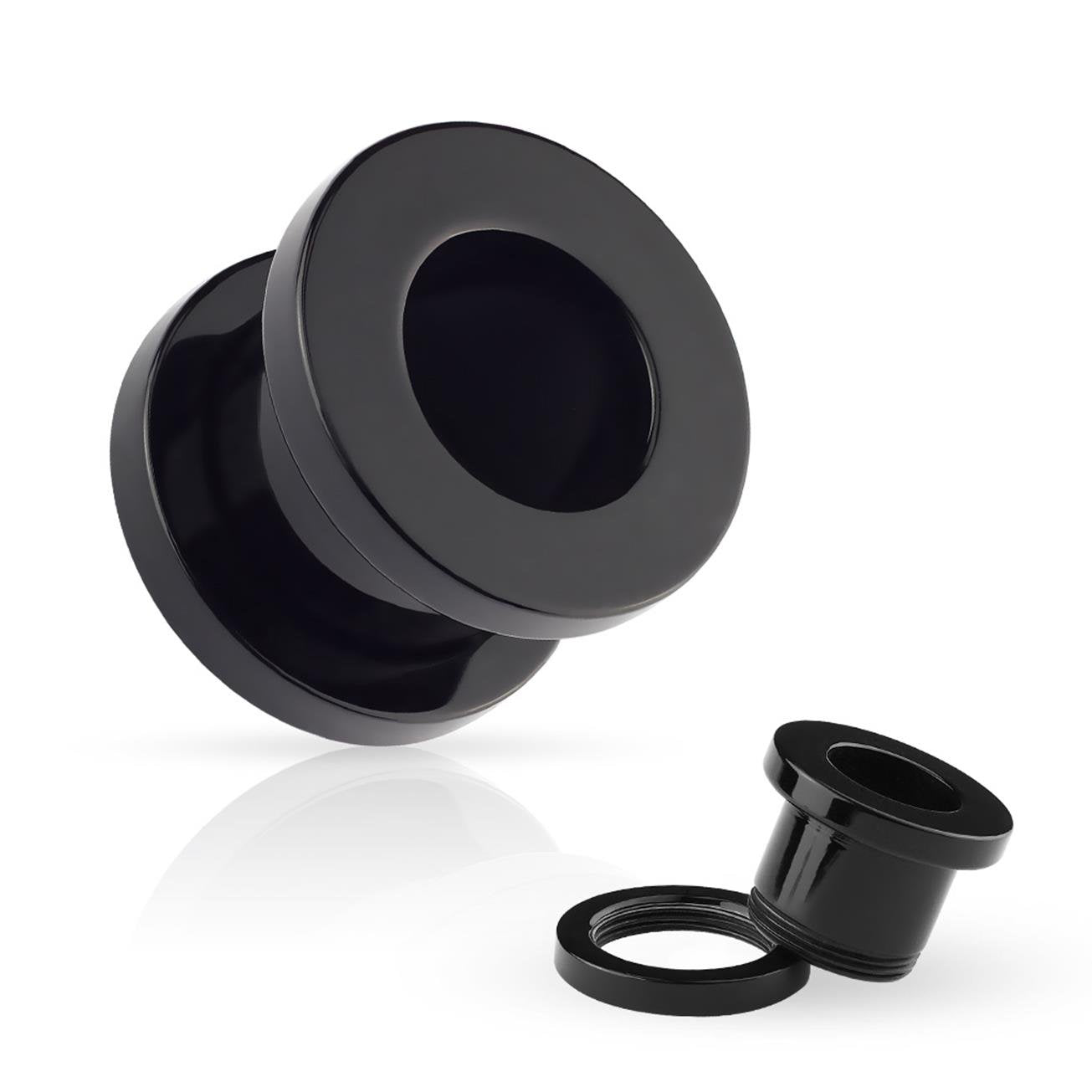 Ohrtunnel ACRYL Ohrpiercing Ohrschmuck Plug Schraubverschluss Weiß Clear Schwarz 3-19mm