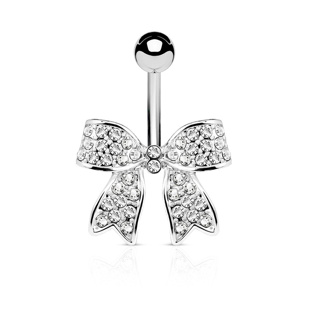 Bauchnabelpiercing 1,6mm 10mm Schleife Nabelpiercing Edelstahl Chirurgenstahl Bananabell Zirkonia e Silber Gold Rosé-Gold