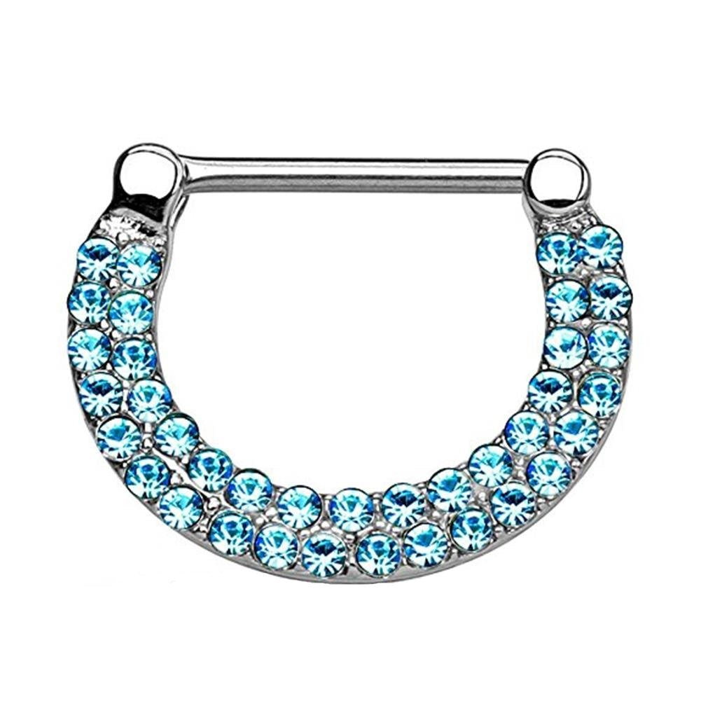 beyoutifulthings Bogen ZIRKONIA-Reihen Brustwarzenpiercing Intimpiercing Brustpiercing Edelstahl Gold Silber ROSÉ 1,2mm/1,6mm 12mm klick-Verschluss