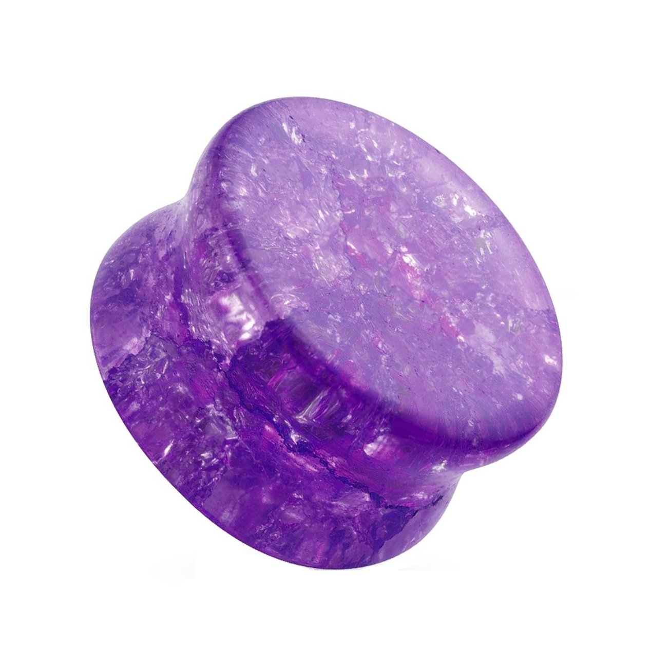 Ohrplug ZERBROCHENES Glas Ohrpiercing Ohrschmuck Tunnel Sattelverschluss Lila Blau Clear Pink Topaz 6-16mm