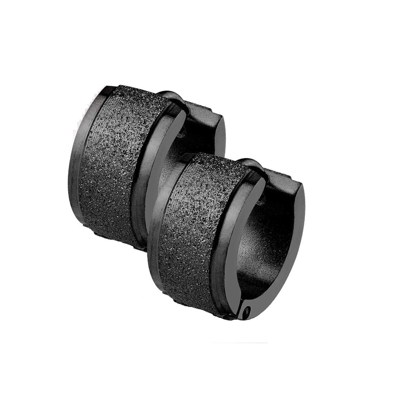 Damen 1 Paar Creolen sandgebürstet Ohrringe Schmuck Ohrstecker Chirurgenstahl Multicolor Breite 4mm