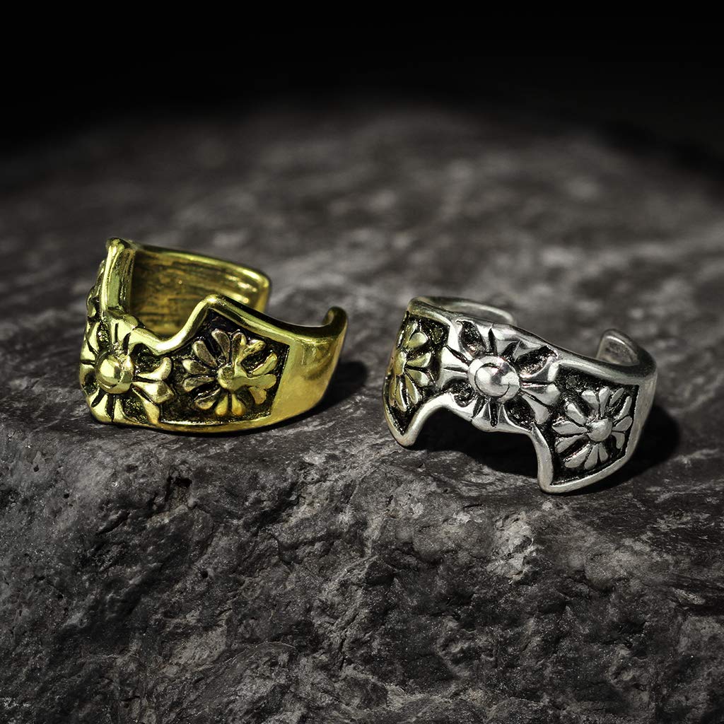 Ohrklemme FLEUR DE LIS KREUZ Ohrringe Ohrclip Fake-Piercing Messing Silber Gold