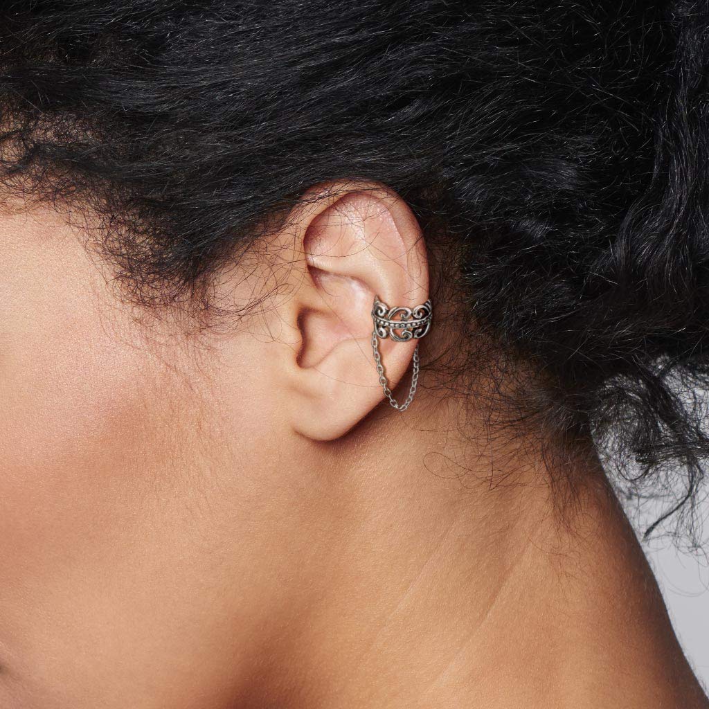 Ohrklemme KELTISCHES HERZ KETTEN-ANHÄNGER Ohrringe Ohrclip Fake-Piercing Messing Silber Gold
