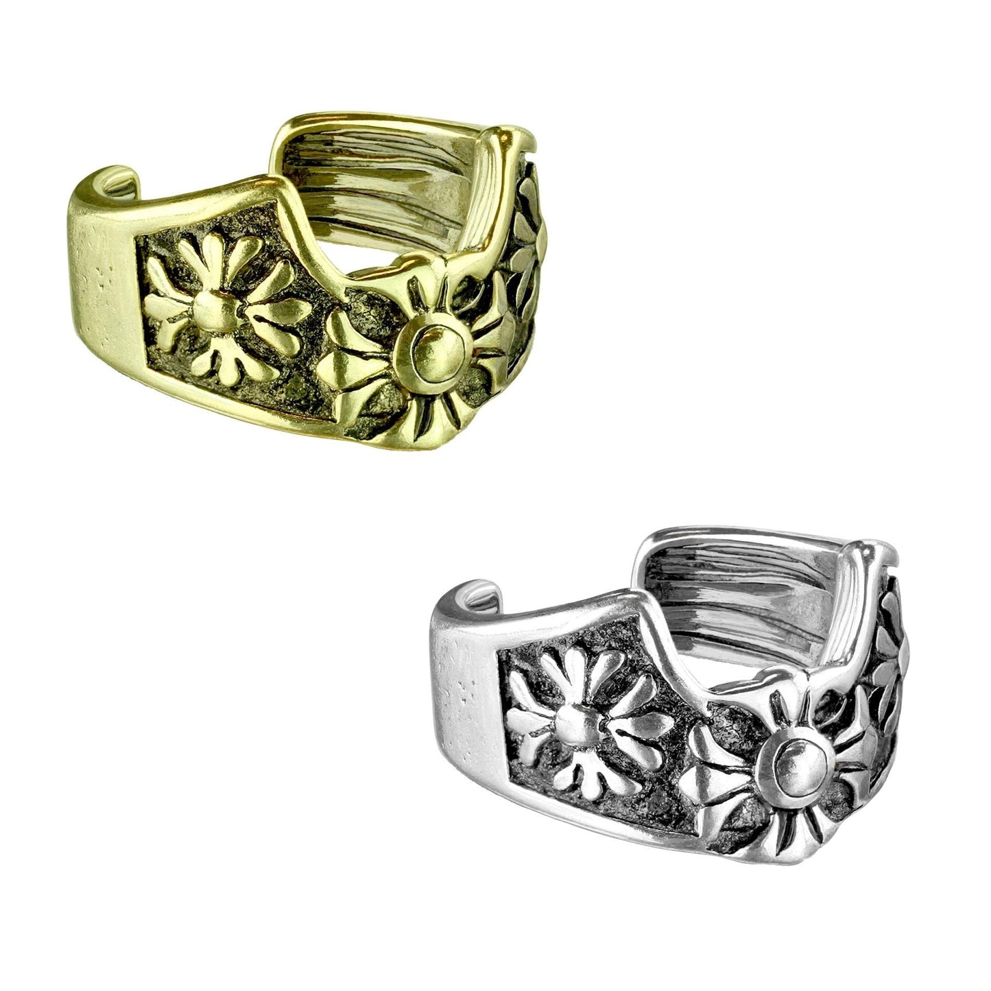Ohrklemme FLEUR DE LIS KREUZ Ohrringe Ohrclip Fake-Piercing Messing Silber Gold