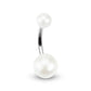 Bauchnabelpiercing PERL-Effekt ACRYL-Kugeln 8mm 1,6mm 10mm Nabelpiercing Chirurgenstahl Bananabell Silber viele Farben