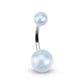 Bauchnabelpiercing PERL-Effekt ACRYL-Kugeln 8mm 1,6mm 10mm Nabelpiercing Chirurgenstahl Bananabell Silber viele Farben